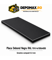 Placa BOND negru/negru 4mm, 1500x4050mm, aluminiu 0.3mm